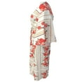 thumbnail image 4 of Women Summer Flower Print Loose Fit V Neck Button High Split Long Dress, 4 of 6