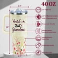 thumbnail image 2 of Gifts for Grandma from Grandson, Granddaughter, Grandkids - Mothers Day Birthday Anniversary Christmas Gift for Grandma - 40 oz Stainless Steel Tumbler with Handle and Straw, 2 of 6