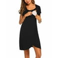 thumbnail image 2 of Ekouaer Nursing Nightgown 3 In 1 Maternity Nightgown Short Sleeve Nursing Gown Breasfeeding Sleepwear Delivery Dress, 2 of 6