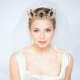 thumbnail image 2 of MasteelfCA 1PC Retro Baroque Crown Rhinestone Crown Hair Accessories for Wedding Festival Party, 2 of 9