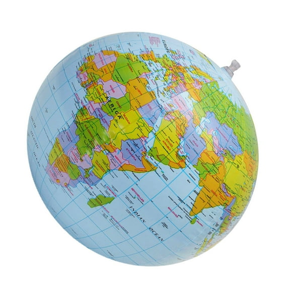UNOMOR Inflatable Pvc Globe Beach Ball Educational Map For Pool Parties Summer Fun Lightweight Portable Easy To Store
