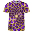 thumbnail image 1 of TSADFHJI Chemises pour Hommes Automne Printemps Imprimé Manches Courtes Col Rond T-Shirt Floral Tendance Mode Basique L Violet, 1 of 3