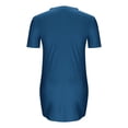 thumbnail image 7 of MGDXOX Women's Swimsuit Coverup Short Sleeve Swimwear Beach Cover Ups Sheer Twisted Hem Basic Summer V Neck Shirt Sun Dresses Blue L, 7 of 7