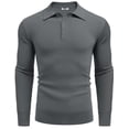 thumbnail image 4 of COOFANDY Mens Knit Polo Shirts Long Sleeve Casual Polo Sweaters Shirt Waffle Textured Collared Sweater, 4 of 7