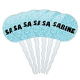 thumbnail image 1 of Sabine Cupcake Picks Toppers - Set of 6 - Blue Speckles, 1 of 1