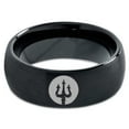 thumbnail image 2 of Tungsten Trident Spear Weapon Band Ring 8mm Men Women Comfort Fit Black Dome Brushed Polished, 2 of 4