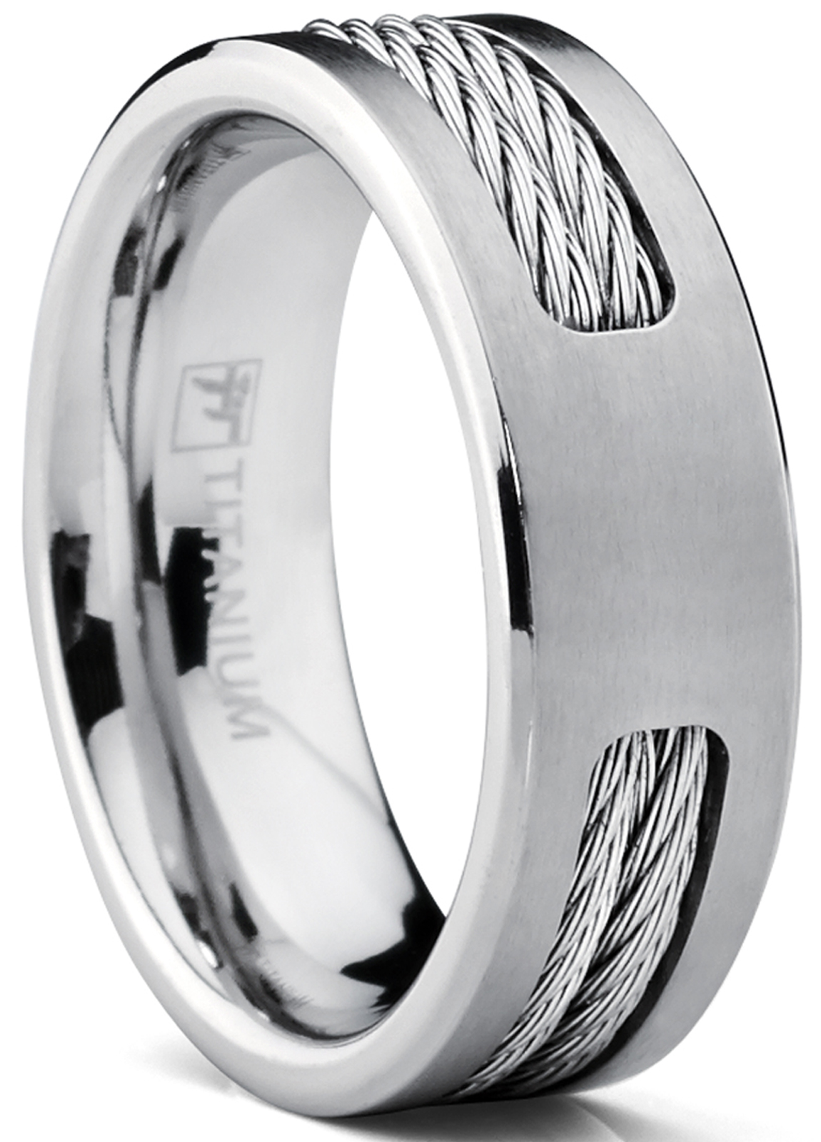 Men�s 7 MM Titanium ring Wedding band with Stainless steel