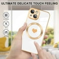 thumbnail image 6 of Magnetic for iPhone 15 Plus Case [Compatible with Magsafe] Cute Love Luxury Plating Edge Bumper Case with Full Camera Lens Case for iPhone 15 Plus Phone Case, White (6.7"), 6 of 12