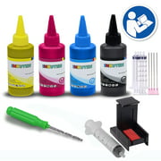 COMPLETE Refill Kit for Canon PG-210 CL-211 XL, Standard, With 4x 100ml Premium dye, Syringes/Needles, Drill Tool and Suction Priming Clip