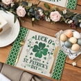 thumbnail image 2 of St. Patrick's Day Placemats Set of 2, Lucky Four Leaf Clovers Plaid Pattern Table Mats Washable Heat-Insulation Non-Slip Place Mats for Kitchen Dinner Table Indoor Outdoor Decor,13x19 Inch Green, 2 of 8