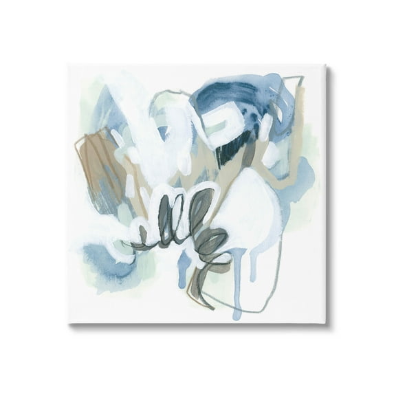 Stupell Industries Blue Abstract Shapes Collage Painting Gallery Wrapped Canvas Print Wall Art, Design by June Erica Vess