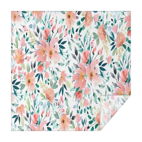 Pioneer Flower Floral Print Pattern Square Tablecloth,Waterproof Square Table Cover,Wipeable Spillproof Washable Table Cover for Home Kitchen Party Decor 42"X42"(107x107cm)