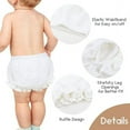 thumbnail image 2 of Bloomers for Baby Girls Boys Cotton Linen Basic Kids Shorts Washable Reusable Diaper Covers Toddler Ribbed Ruffle Underwear, 2 of 5