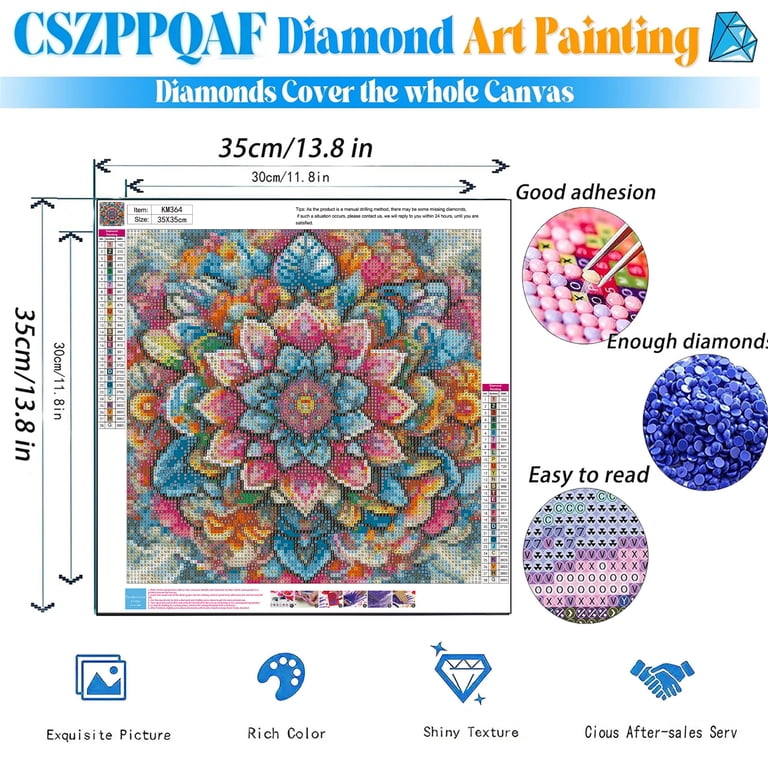 CSZPPQAF Diamond Painting Hundred Flowers 13.8x13.8" photo 3