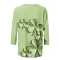 thumbnail image 4 of VALMASS 3/4 Sleeve St Patrick's Day Shirts Women Plus Size Crew Neck Graphic Tops Casual Loose T-Shirts (5XL, Mint Green), 4 of 5