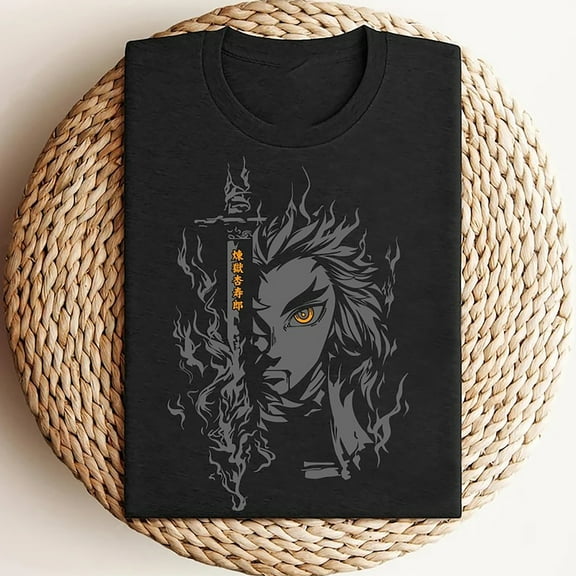 Demon Slayer Shirt, Rengoku Anime T-Shirt, Anime Graphic T-Shirt, Japanese Anime Tee, Manga Shirt, Gift For Anime Lovers, Nerdy Gift İdeas