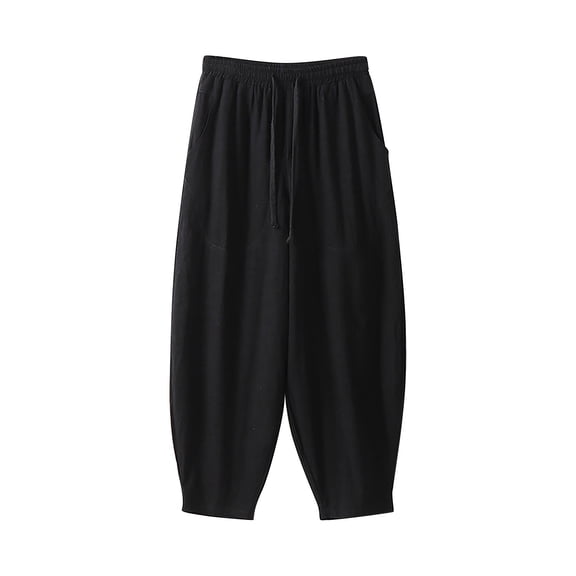 Rggeeun Mens Casual Pants Male Loose Straight Bloomers Summer Casual Pants Men's Breathable Comfy Pants Casual Comfort Trousers