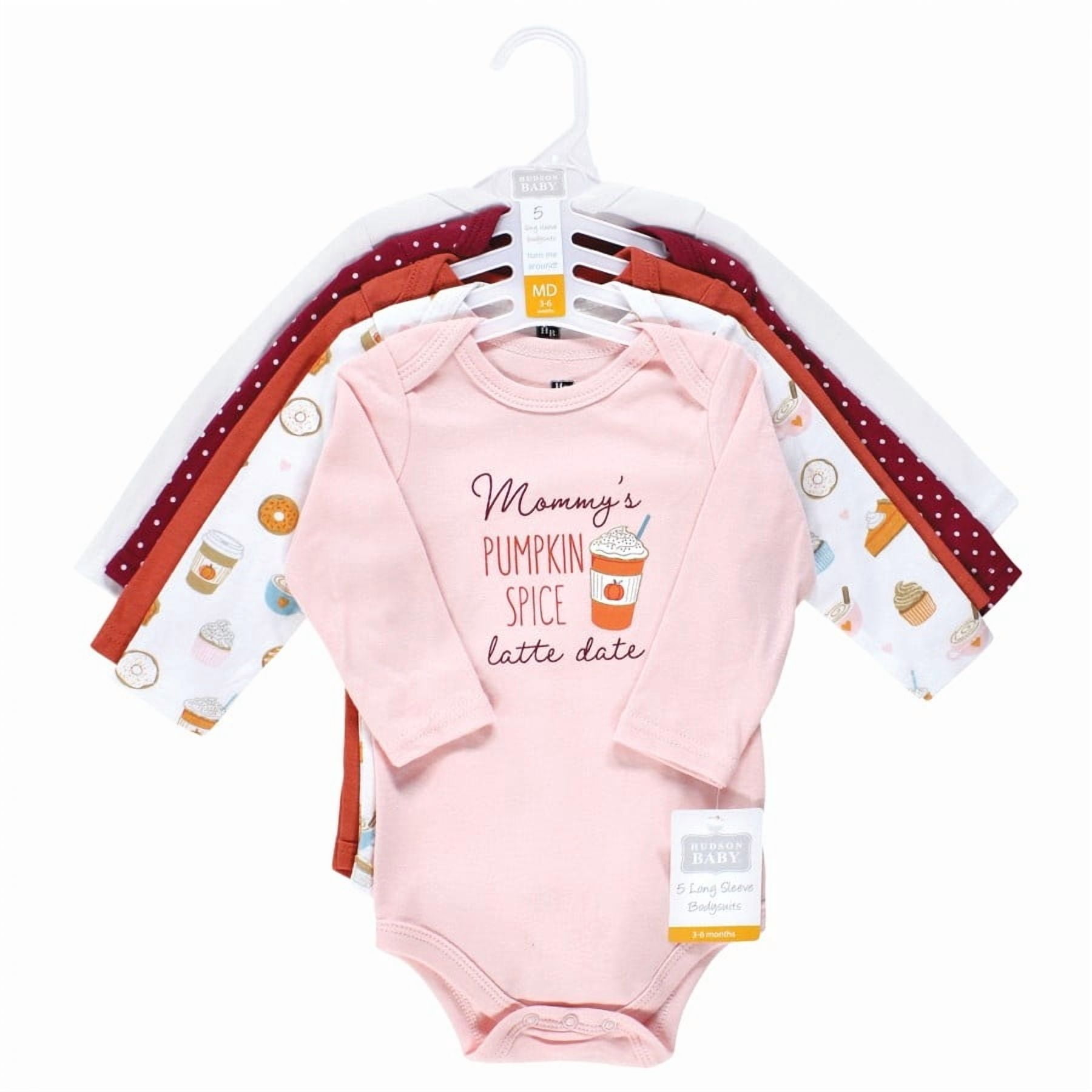 Hudson Baby Cotton Long-Sleeve Bodysuits, 5-Pack, Newborn- 24 Months