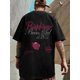 thumbnail image 3 of Camiseta con gráfico de letras góticas y rosas de verano para hombre, camiseta de algodón de manga corta a la moda de hip hop, camisetas con estampado de ropa urbana Y2K de gran tamaño, 3 of 5