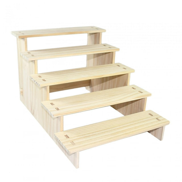Xuanheng Wood Display Riser Collectibles Display Stand for Ornaments Crafts Apartment 5 Layer 30cm