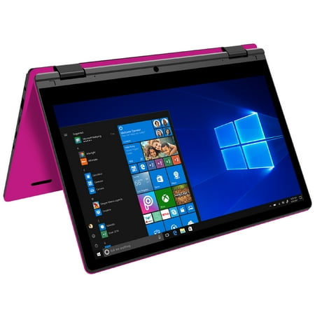 Ematic 11.6" Convertible Touchscreen Laptop with Windows 10 S, 2GB RAM, 32GB Storage, Pink (EWT127PN)