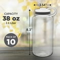 thumbnail image 5 of Plastic Sports Water Bottles with Flip Lid 38 oz. Set of 10, Bulk Pack - Great for Gym, Hiking, Cycling, Camping, Backpacking, School - Clear, 5 of 5