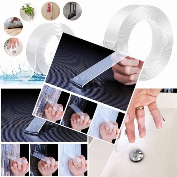 Double Sided Tape Heavy Duty Extra Large Nano Double Sided Sticky Adhesive Tape Clear Mounting Tape Picture Hanging Strips Removable Wall Tape