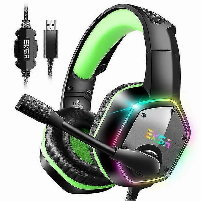 EKSA USB Gaming Headset, PC Gaming Headset with Noise Canceling Mic and ...