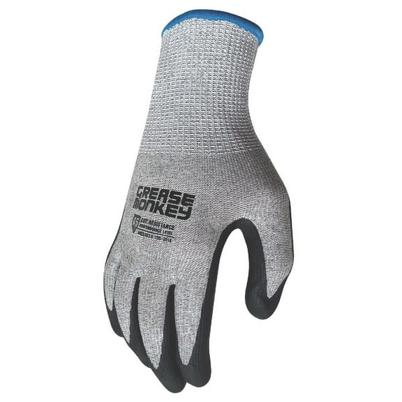 Grease Monkey 7011641 Sandy Nitrile Cut Resistant Dipped Gloves, Black & Gray - Extra Large