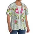 thumbnail image 2 of Sikiie Vintage Wood Background with Floral Men's Wrinkle Free Untucked Cuban Shirt Business Casual Button Down Shirts Short Sleeve ShirtMedium, 2 of 5