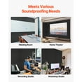 thumbnail image 5 of VEVOR 18 Pack Acoustic Panels with Self Adhesive, 11.8 x 11.8 x 0.4 inch Sound Proof Foam Panels, Polyester Fiber Soundproof Wall Panels High Density, for Home, Studio, Office, Theater, Black, 5 of 9