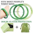 thumbnail image 3 of 3 Pcs Natural Jade Bangle Bracelet for Women, Good Luck Bangle Wealth Healing Bracelet for Mother Grandmother, Christmas Birthday(light green), 3 of 11