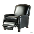 thumbnail image 3 of 14 Karat Home Genuine Leather Recliner Cigar Chair Modern Retro Armchair Birch Wood Legs Nail Head Trim Bedroom Set of 2 Black, 3 of 10