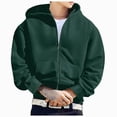 thumbnail image 4 of TOWED22 Mens Zip Up Hoodie Fleece Zipper Hooded Jacket Sweatshirt Lightweight with Pockets Long Sleeve Solid Color Drawstring Hoodies,Dark Green,S, 4 of 9