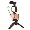 thumbnail image 1 of CHUANK Smartphone Video Kit for Vlogging Youtuber  with Microphone + Light + Tripod + Extendable Phone Clip for Phone & Cameras, 1 of 10