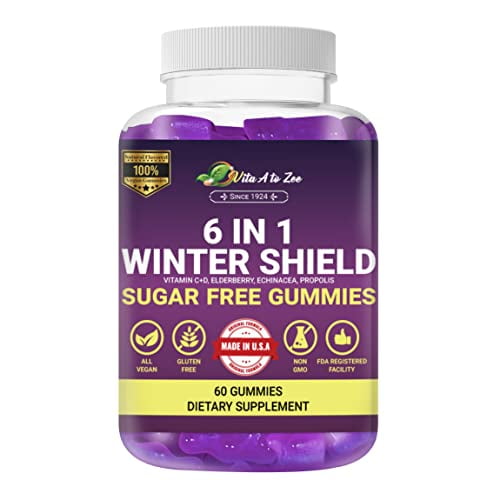 Vita A to Zee 6 in 1 Winter Shield SugarFree Gummies Vitamin C + D