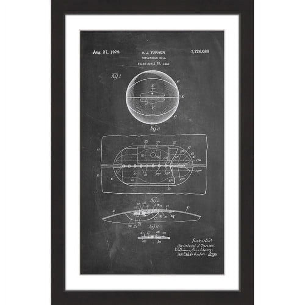 "Basketball 1925 Chalk" Framed Painting Print