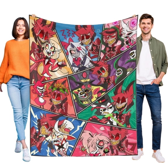 Throw Blanket for Hazbin Hotel Bed Couch Home Decor Soft Warm Flannel Blanket for Kids Boys Girls Gifts 30x40 Inch