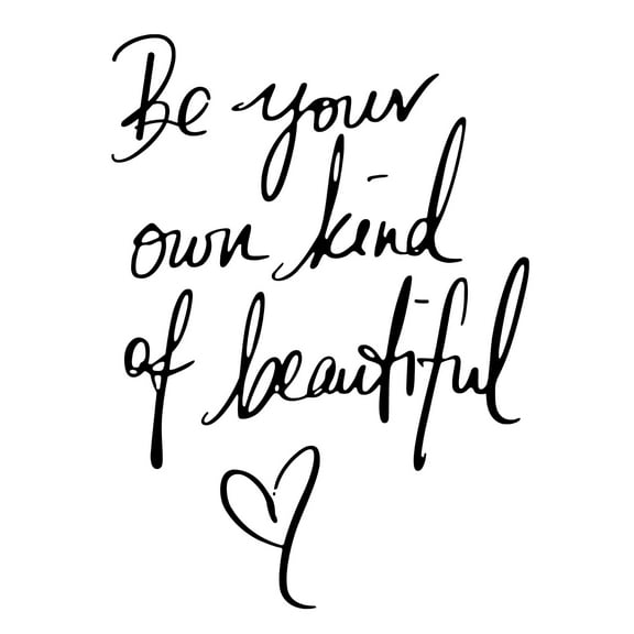 Inspirational Wall Decals Peel and Stick, Be Your Own Kind of Beautiful Black Wall Stickers Decor