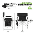 thumbnail image 2 of Magshion Heavy Duty Folding Camping Director Chair w/Table & Storage Bag, for Adults Outdoor Lawn Picnic Fishing Beach, Black, 2 of 10