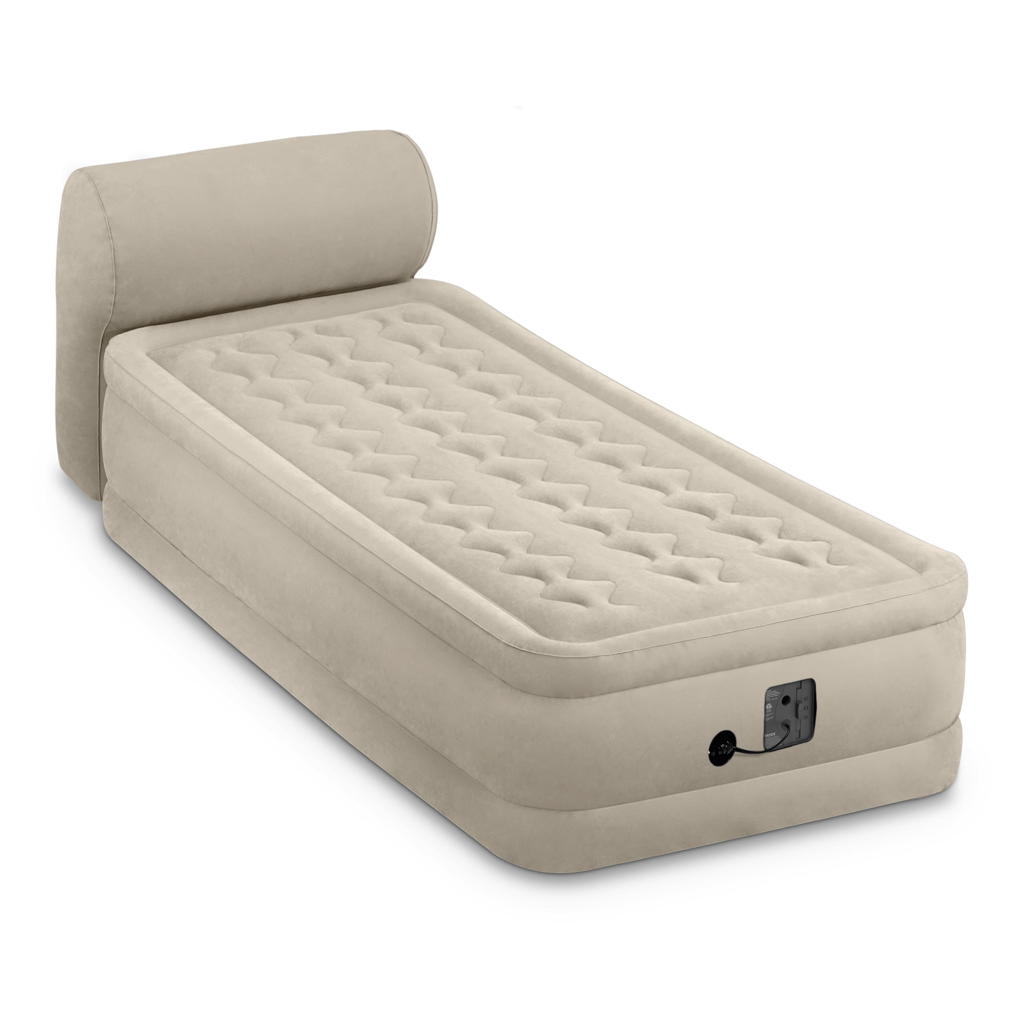 Size Queen for sale online Intex 64447EP Ultra Plush Deluxe Air Mattress with Pump and Headboard 