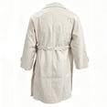thumbnail image 4 of Maqroz Mens Long Trench Coat Double Breasted Notch Lapel Fall Winter Windbreaker Casual Business Formal Overcoat Classic Outerwear with Waist Belt, (Khaki,M), 4 of 5
