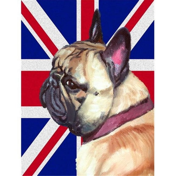 French Bulldog Frenchie With English Union Jack British Flag Flag Canvas House Size