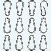 Small Carabiner Spring Snap Hook - M4 1.57 Inch Stainless Steel Carabiner, Heavy Duty Spring Link for Camping Swing Fishing Hiking, 12PCS, Silver
