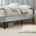 thumbnail image 5 of VECELO Full Size Platform Bed Frame, Velvet Upholstered Bed Frame with Adjustable Headboard, No Box Spring Needed, Easy Assembly, Light Gray, 5 of 11