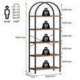 thumbnail image 2 of Bingirl 5-Tier Arched Bookcase with Metal Frame for Bedroom, Living Room, or Home Office, 2 of 7