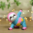 thumbnail image 1 of Colorful Yoga Sloth Statue Outdoor Courtyard Garden Resin Animal Home, 1 of 8