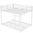 thumbnail image 4 of Full over Full Metal Bunk Bed, Low Bunk Bed with Ladder, White（Old SKU:MF197034AAK）, 4 of 7