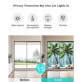 thumbnail image 4 of Window Privacy Film Coastal Beach Starfish Stained Glass Window Film Decorative Sun Block Window Cover Blue Green Tropical Palm Tree Wood Grain Window Clings Static Sticker for Bathroom 23.6"x59", 4 of 7