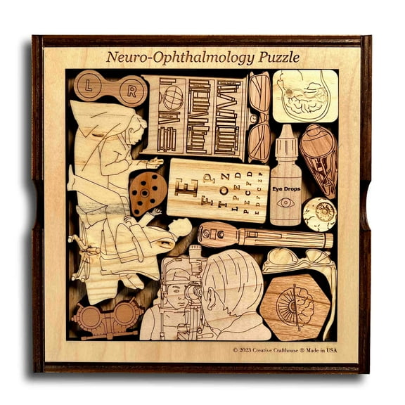 Creative Crafthouse Neuro-Ophthalmology Puzzle, Medical Wood Art Gift, USA Made